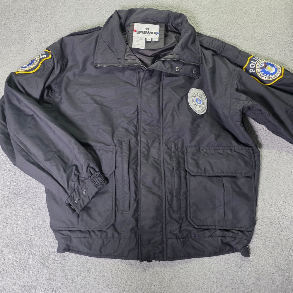 Spiewak Mens M Tactical Jacket Black USAF Security Forces Police Patch Uniform